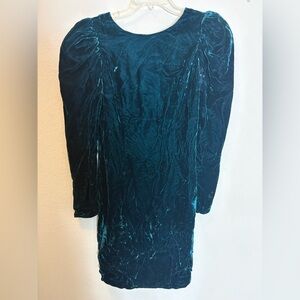 Vintage  Velvet v-back lined with puffed  Long Sleeve armpit 18” =S